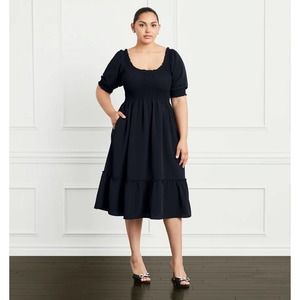 Hill House The Louisa Nap Dress in Black Crepe, size XXL, NWOT